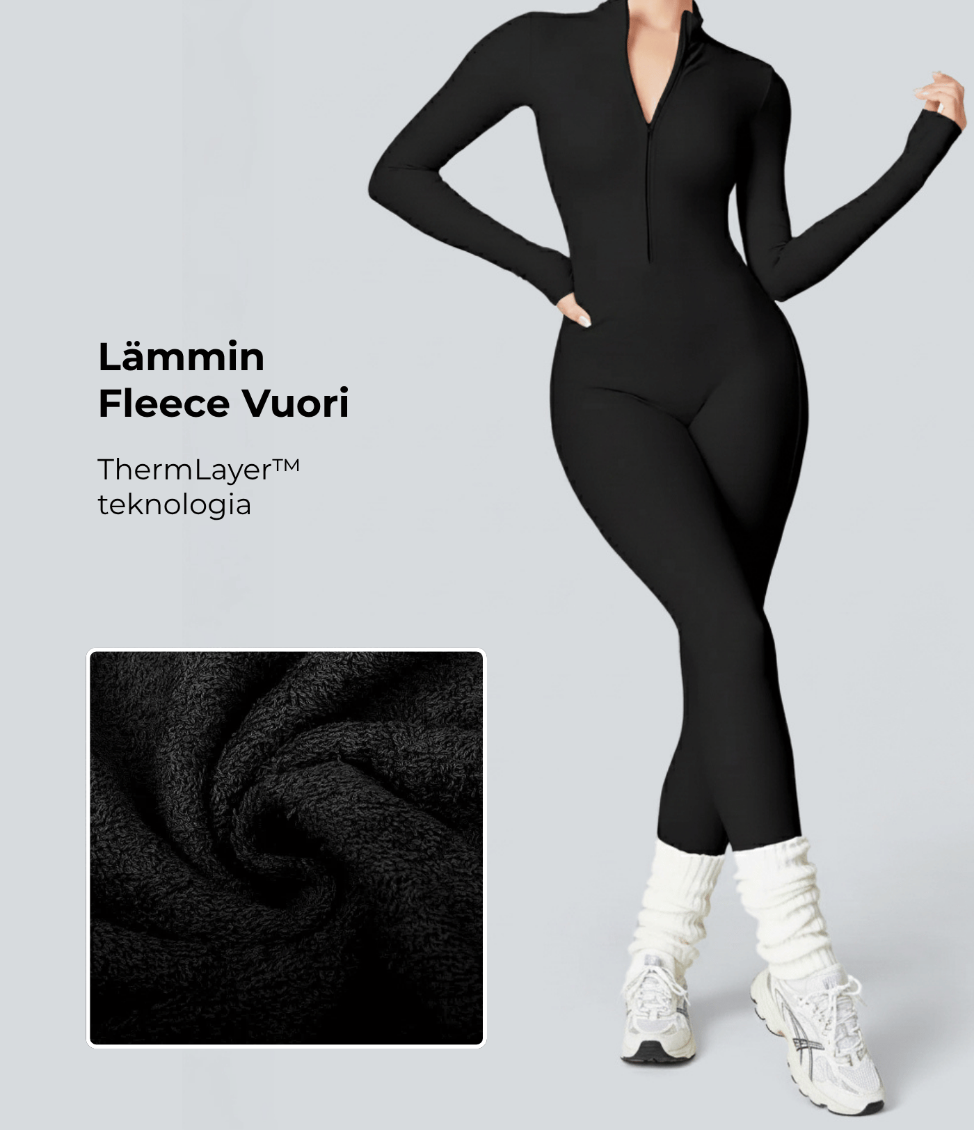 ThermLayer Fleece-Lined Long Sleeve Zipper Jumpsuit